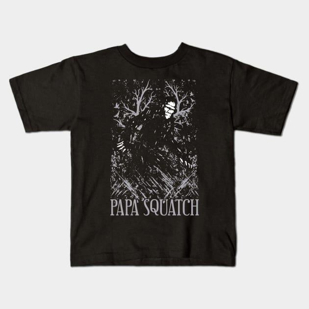 Papa Squatch - Bigfoot Dad Kids T-Shirt by Tesszero